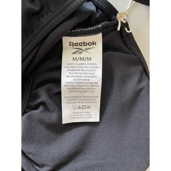 Reebok Women's Scoop-Neck Athletic One-Piece Swimsuit Black Size M NWT $62 - Picture 4 of 4